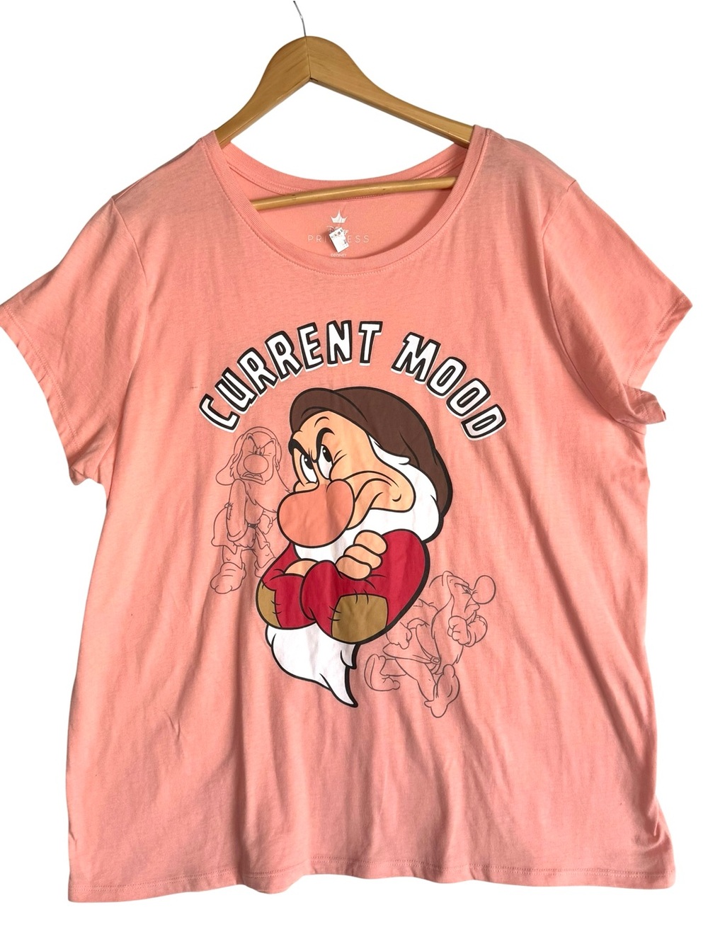 Disney "Current Mood" Grumpy graphic t-shirt pink XXL - NWT